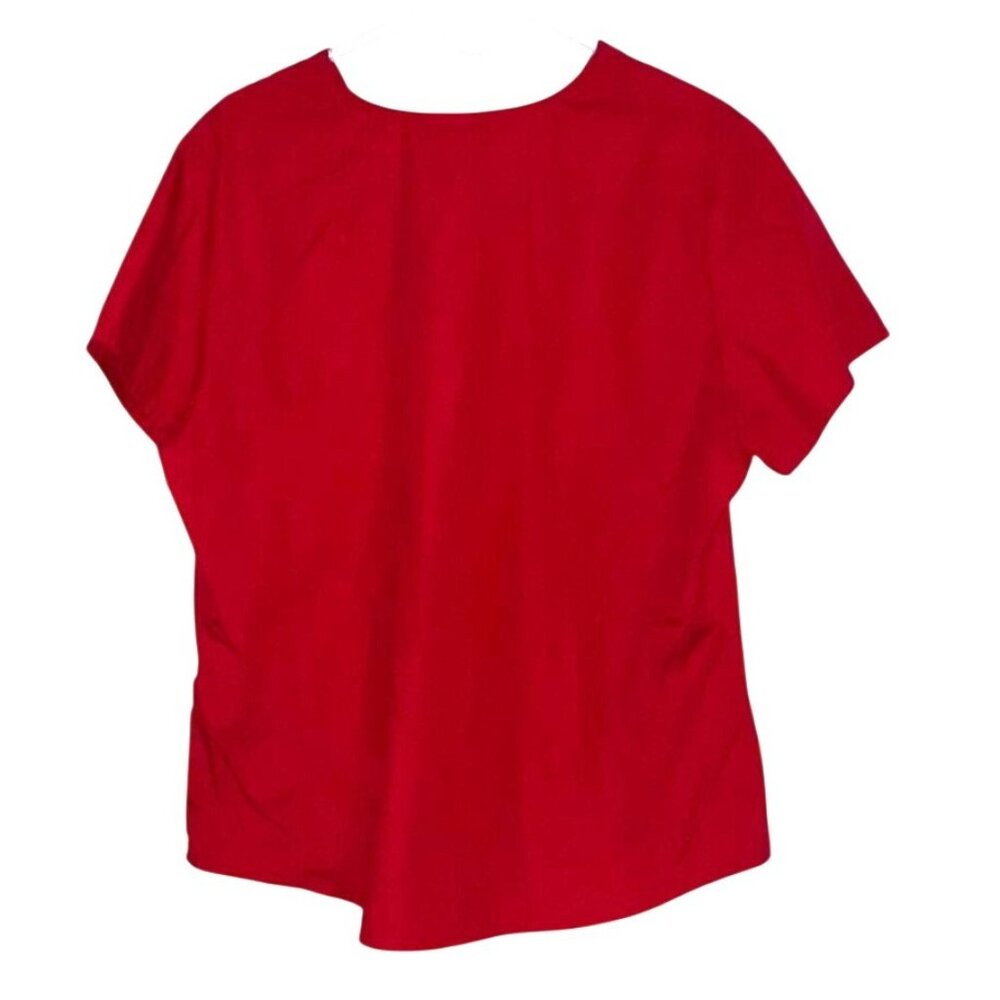 Scrubstar Red Scrub Set L Top & Pants 65% Polyester 35% Cotton Short Sleeve - Picture 6 of 12